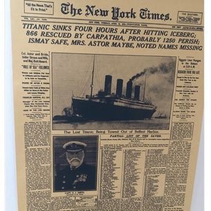 ❤️ 2/30$ New york times 1912 titanic captain smith